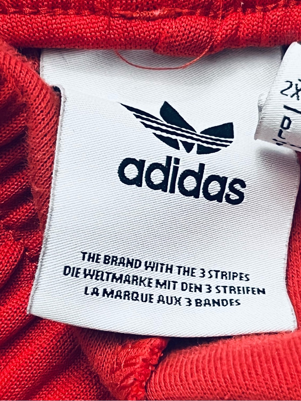 Adidas Men's Joggers Track Pants Red Vertical/Logo Zip Pockets Sz L - Picture 14 of 16